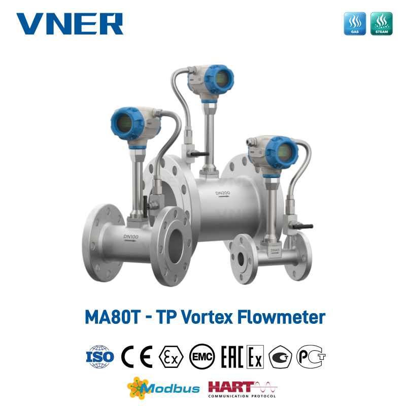 MA80T-TP Serisi Sıcaklık/Basınç Dengelemeli Vorteks Debimetre